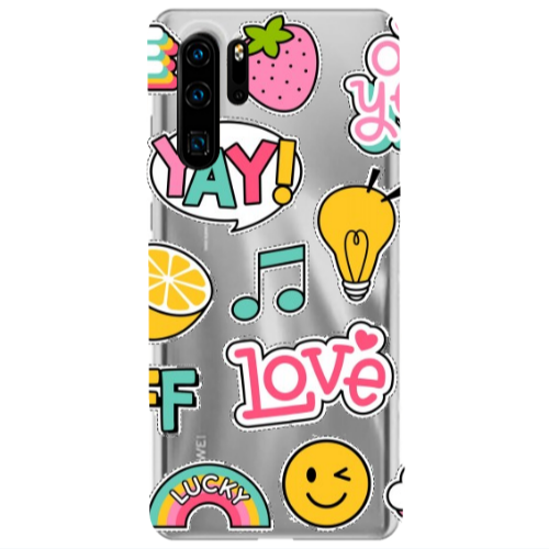 Huawei P30 Pro Cute desing Transparent Silicone TPU Θήκη
