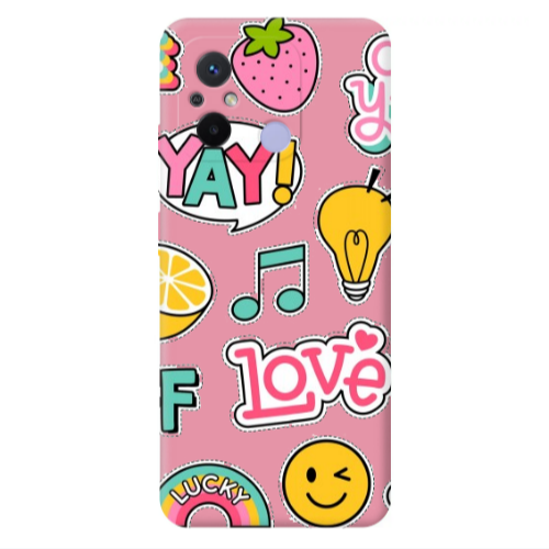 Xiaomi Redmi 12C Cute desing Pink Colored Silicone TPU Θήκη