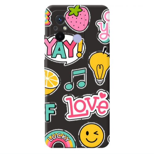 Xiaomi Redmi 12C Cute desing Black Colored Silicone TPU Θήκη