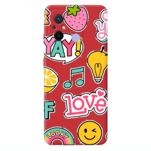 Xiaomi Redmi 12C Cute desing Red Colored Silicone TPU Θήκη