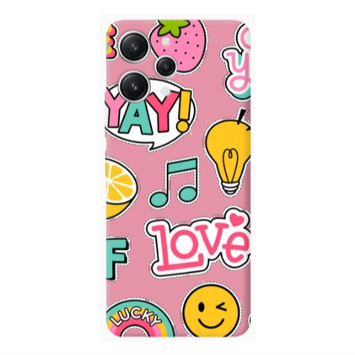 Xiaomi Redmi 12 Cute desing Pink Colored Silicone TPU Θήκη