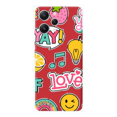 Xiaomi Redmi 12 Cute desing Red Colored Silicone TPU Θήκη