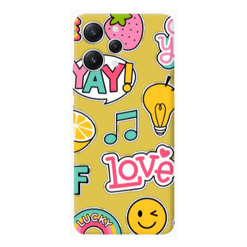 Xiaomi Redmi 12 Cute desing Yellow Colored Silicone TPU Θήκη