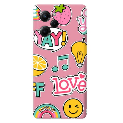 Xiaomi Poco X5 Pro Cute desing Pink Colored Silicone TPU Θήκη