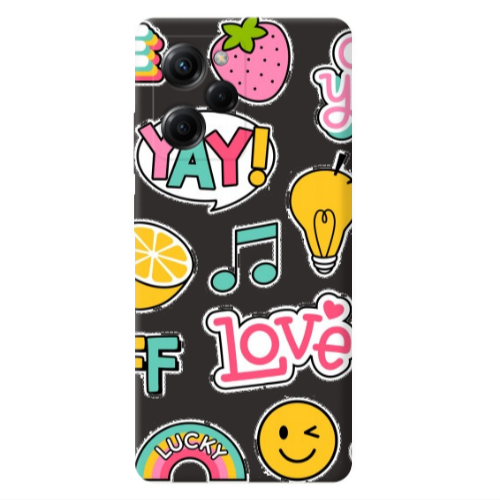 Xiaomi Poco X5 Pro Cute desing Black Colored Silicone TPU Θήκη