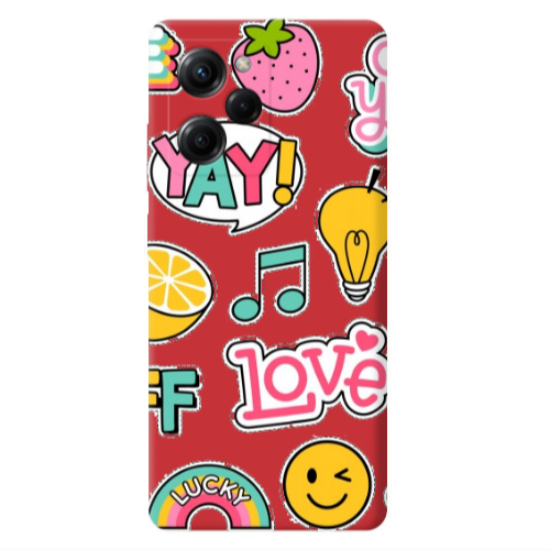 Xiaomi Poco X5 Pro Cute desing Red Colored Silicone TPU Θήκη