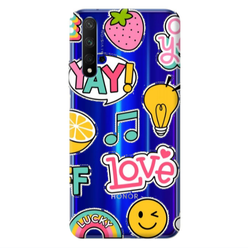 Huawei Nova 5 T Cute desing Transparent Silicone TPU Θήκη