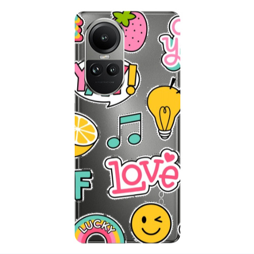Oppo Reno10 5G Cute desing Transparent Silicone TPU Θήκη