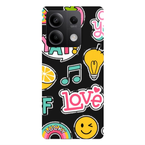 Xiaomi Redmi Note 13 5G Cute desing Black Colored Silicone TPU Θήκη