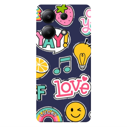 Xiaomi Redmi Note 13 4G Cute desing Dark blue Colored Silicone TPU Θήκη