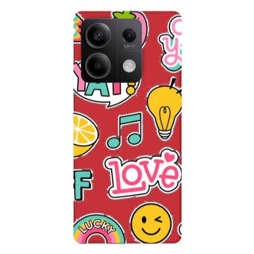 Xiaomi Redmi Note 13Pro 5G Cute desing Red Colored Silicone TPU Θήκη