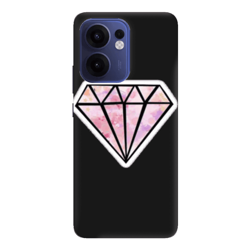 Oppo Reno 13 F Diamond Black Colored Silicone TPU Θήκη