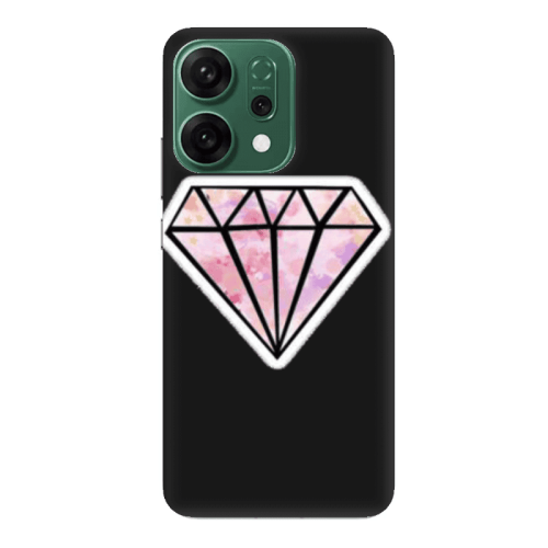 Oppo RENO 14 Diamond Black Colored Silicone TPU Θήκη