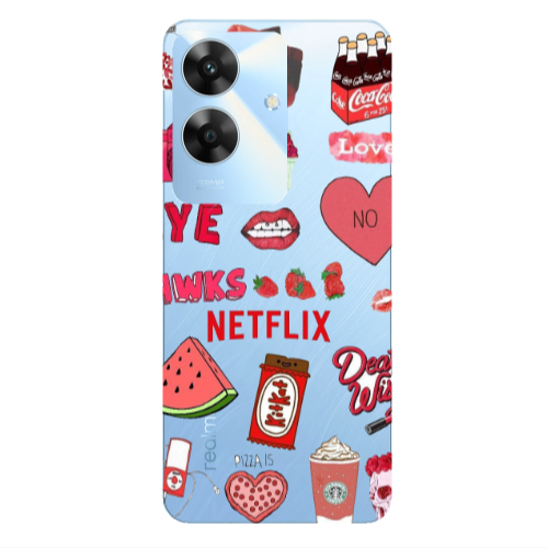 Realme Note 60 pizza is my valentine Transparent Silicone TPU Θήκη
