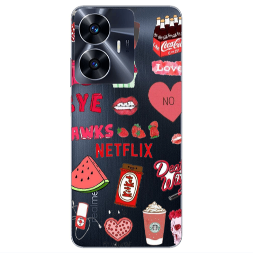Realme Note 50 pizza is my valentine Transparent Silicone TPU Θήκη