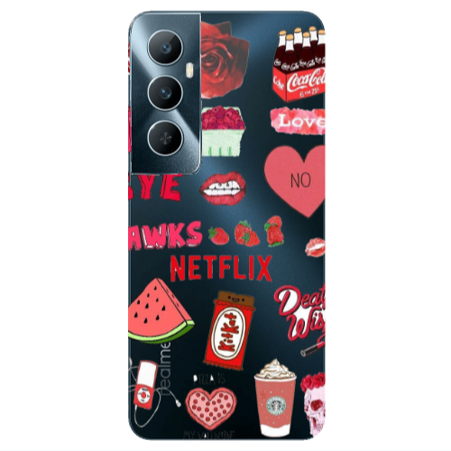 Realme C65 pizza is my valentine Transparent Silicone TPU Θήκη