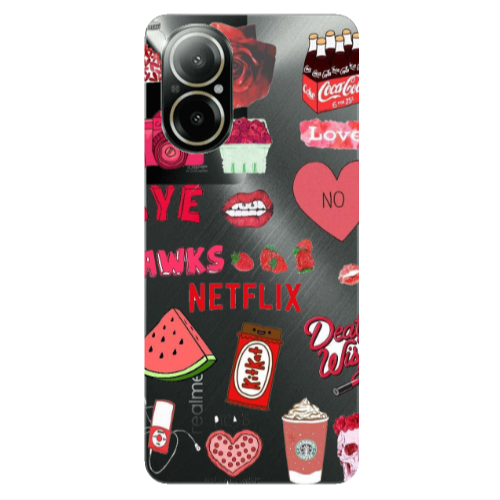 Realme C67 pizza is my valentine Transparent Silicone TPU Θήκη