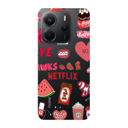 Xiaomi Redmi Note 14 pizza is my valentine Transparent Silicone TPU Θήκη