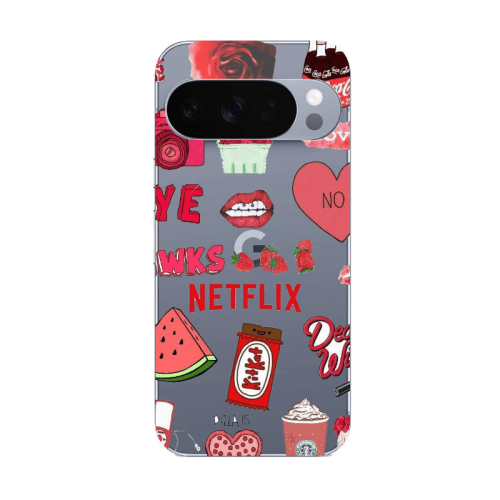 Google Pixel 10 Pro pizza is my valentine Transparent Silicone TPU Θήκη