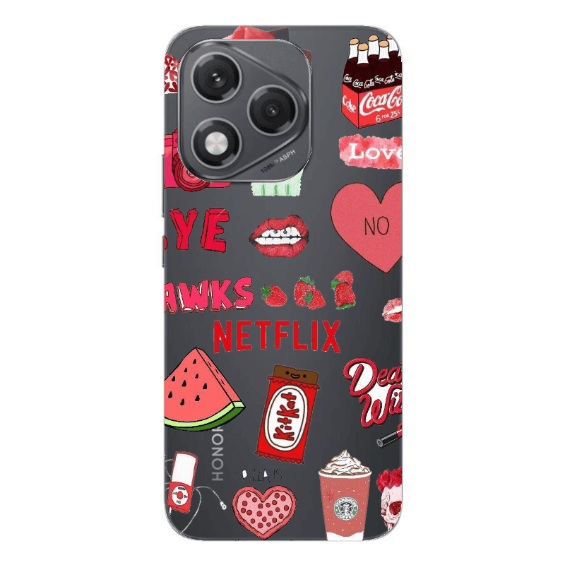 Honor 400 Lite pizza is my valentine Transparent Silicone TPU Θήκη