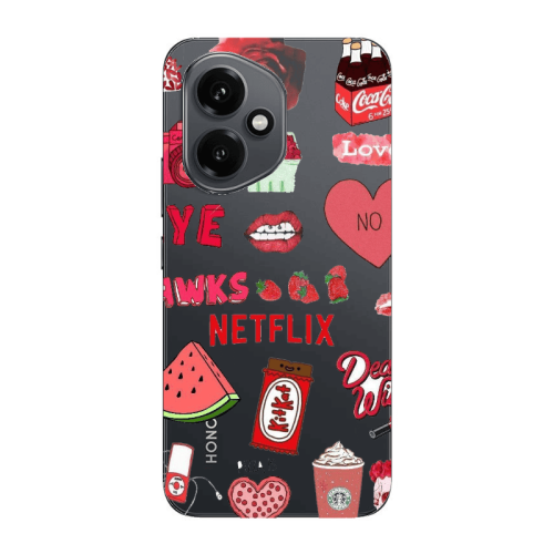 Honor Magic 400 pizza is my valentine Transparent Silicone TPU Θήκη