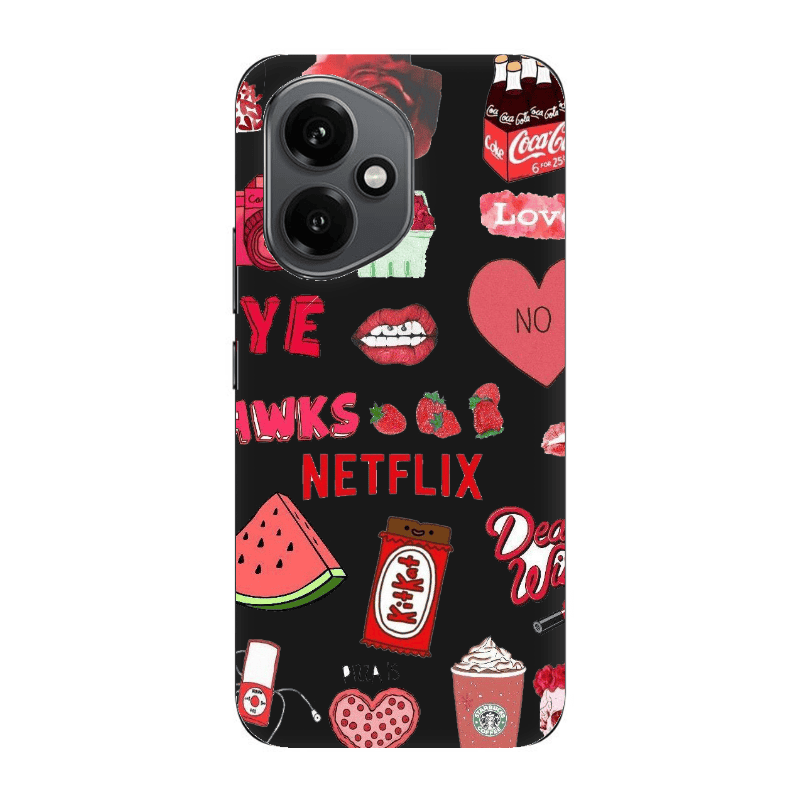 Honor Magic 400 pizza is my valentine Black Colored Silicone TPU Θήκη
