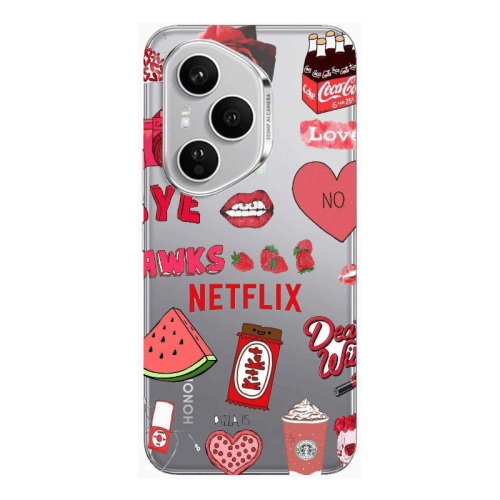 Honor Magic 400 Pro pizza is my valentine Transparent Silicone TPU Θήκη