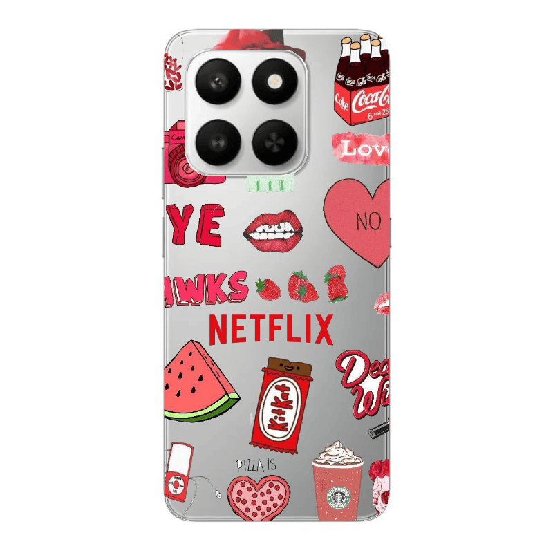 Honor Magic 400 Smart pizza is my valentine Transparent Silicone TPU Θήκη