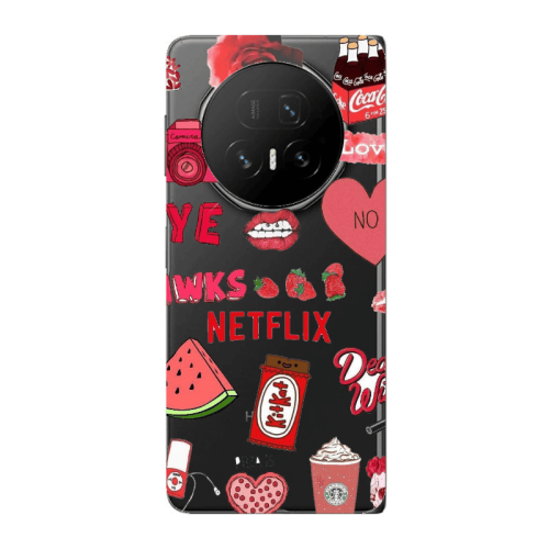 Honor Magic V5 pizza is my valentine Transparent Silicone TPU Θήκη