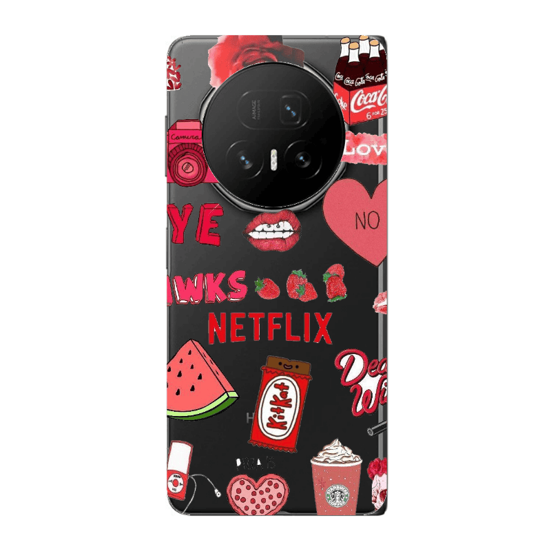 Honor Magic V5 pizza is my valentine Transparent Silicone TPU Θήκη