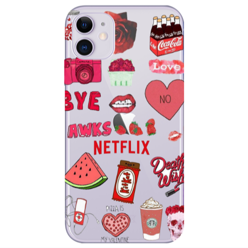 Apple iPhone 11  pizza is my valentine Transparent Silicone TPU Θήκη