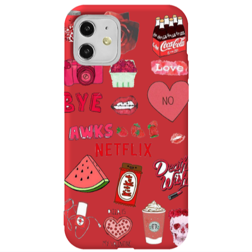 Apple iPhone 11  pizza is my valentine Red Colored Silicone TPU Θήκη