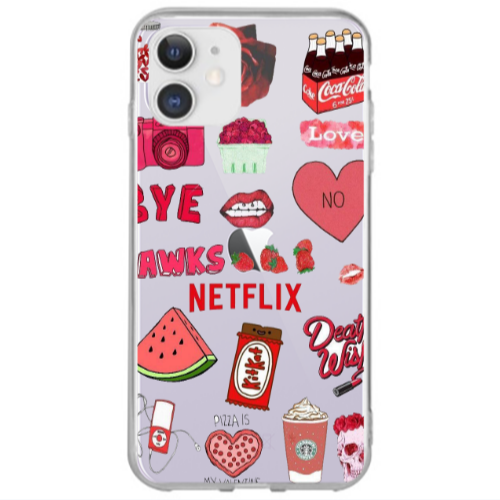 Apple iPhone 12 pizza is my valentine Transparent Silicone TPU Θήκη