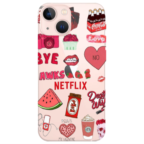 Apple iPhone 13 pizza is my valentine Transparent Silicone TPU Θήκη
