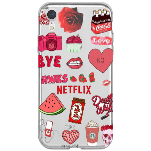 Apple iPhone Xr pizza is my valentine Transparent Silicone TPU Θήκη