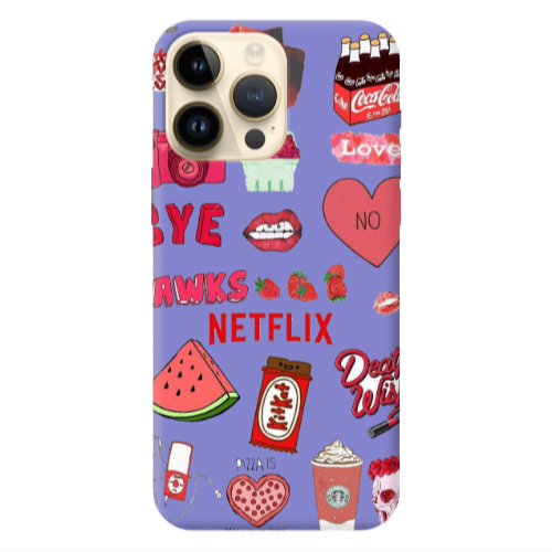 Apple iPhone 13 Pro Max pizza is my valentine Purple Colored Silicone TPU Θήκη