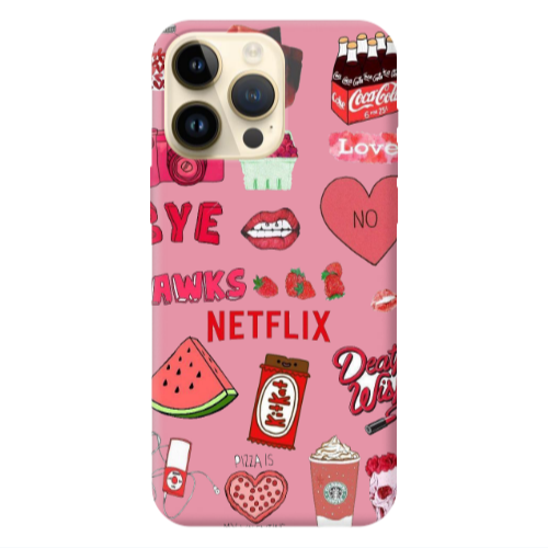 Apple iPhone 13 Pro Max pizza is my valentine Pink Colored Silicone TPU Θήκη