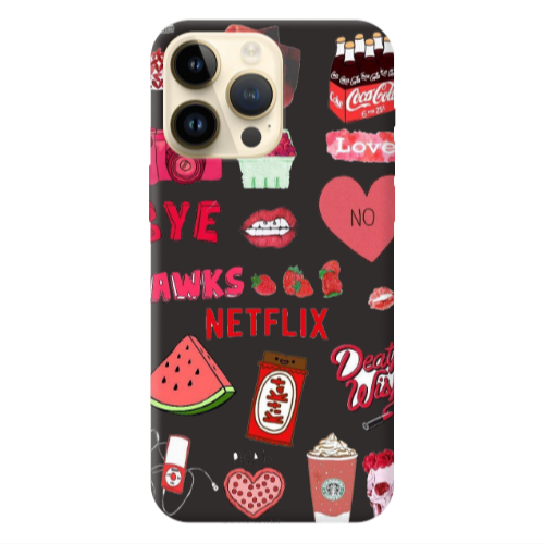 Apple iPhone 13 Pro Max pizza is my valentine Black Colored Silicone TPU Θήκη