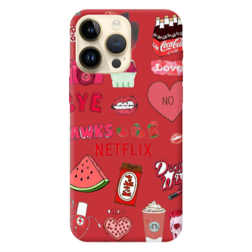 Apple iPhone 13 Pro Max pizza is my valentine Red Colored Silicone TPU Θήκη