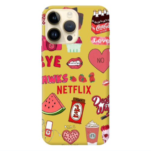 Apple iPhone 13 Pro Max pizza is my valentine Yellow Colored Silicone TPU Θήκη