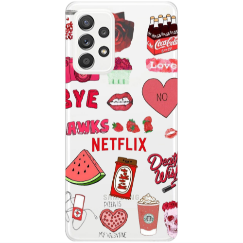 Samsung A52 pizza is my valentine Transparent Silicone TPU Θήκη