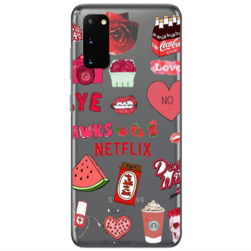 Samsung S20 pizza is my valentine Transparent Silicone TPU Θήκη