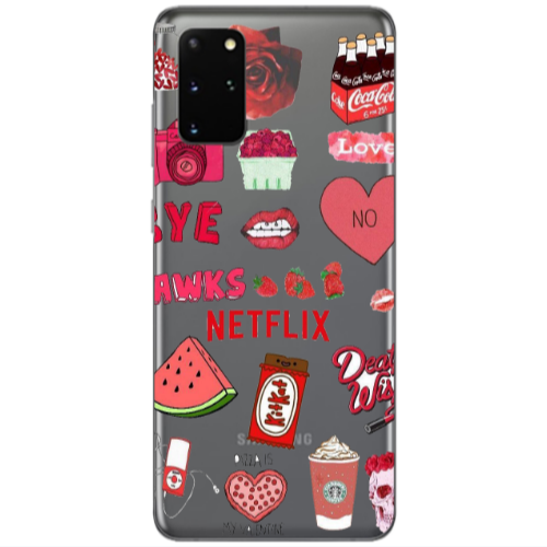 Samsung S20 Plus pizza is my valentine Transparent Silicone TPU Θήκη