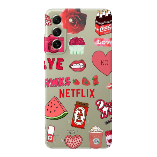 Samsung S21 pizza is my valentine Transparent Silicone TPU Θήκη