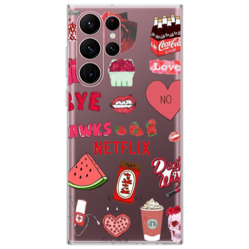 Samsung S22 Ultra pizza is my valentine Transparent Silicone TPU Θήκη