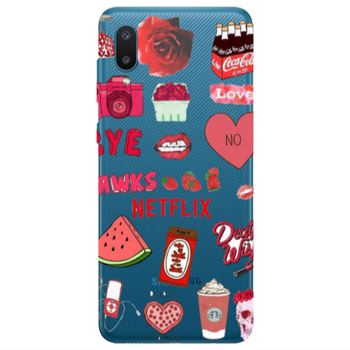 Samsung A02 pizza is my valentine Transparent Silicone TPU Θήκη