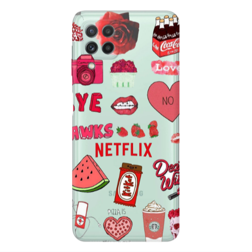 Samsung A22 4G pizza is my valentine Transparent Silicone TPU Θήκη