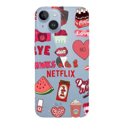 Apple iPhone 14  pizza is my valentine Transparent Silicone TPU Θήκη