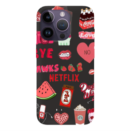 Apple iPhone 14 Pro  pizza is my valentine Black Colored Silicone TPU Θήκη