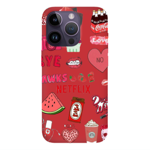 Apple iPhone 14 Pro  pizza is my valentine Red Colored Silicone TPU Θήκη